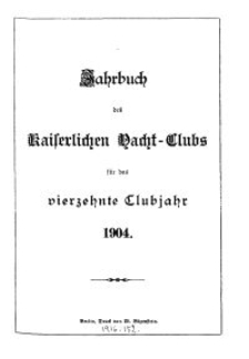Jahrbuch des Kaiserlichen Yacht-Clubs, 1904
