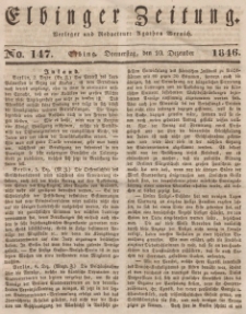 Elbinger Zeitung, No. 147 Donnerstag, 10. Dezember 1846