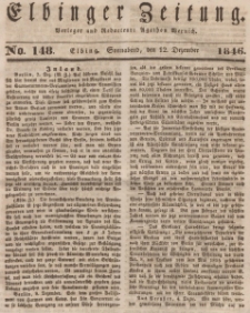 Elbinger Zeitung, No. 148 Sonnabend, 12. Dezember 1846