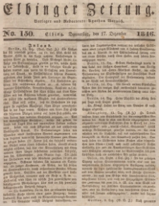Elbinger Zeitung, No. 150 Donnerstag, 17. Dezember 1846