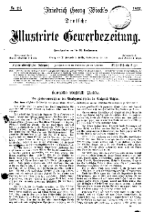 Deutsche Illustrirte Gewerbezeitung, 1872. Jahrg. XXXVII, nr 21.