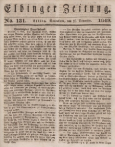 Elbinger Zeitung, No. 131 Sonnabend, 10. November 1849