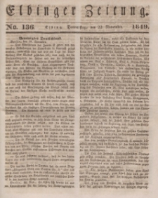Elbinger Zeitung, No. 136 Donnerstag, 22. November 1849