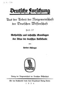 Deutsche Forschung. Aus der Arbeit der Notgemeinschaft der Deutschen Wissenschaf, 1934, H. 27.