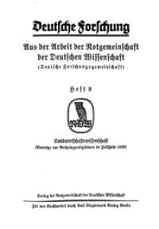 Deutsche Forschung. Aus der Arbeit der Notgemeinschaft der Deutschen Wissenschaf, 1929, H. 9.