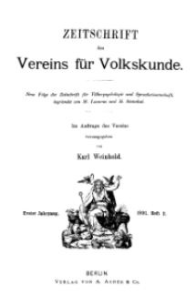 Zeitschrift des Vereins für Volkskunde, 1. Jahrgang, 1891, Heft 2.