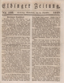 Elbinger Zeitung, No. 146 Sonnabend, 15. Dezember 1849