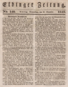 Elbinger Zeitung, No. 148 Donnerstag, 20. Dezember 1849