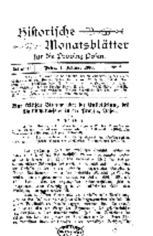 Historische Monatsblätter für die Provinz Posen, Jg. 1, 1900, Nr 2.