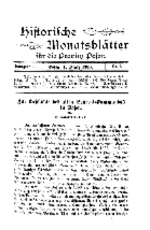 Historische Monatsblätter für die Provinz Posen, Jg. 1, 1900, Nr 3.