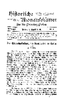 Historische Monatsblätter für die Provinz Posen, Jg. 1, 1900, Nr 4.