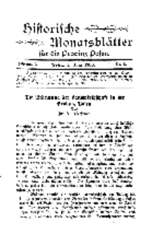 Historische Monatsblätter für die Provinz Posen, Jg. 1, 1900, Nr 6.