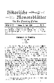 Historische Monatsblätter für die Provinz Posen, Jg. 1, 1900, Nr 7.