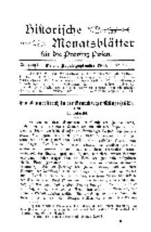 Historische Monatsblätter für die Provinz Posen, Jg. 1, 1900, Nr 8/9.