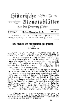 Historische Monatsblätter für die Provinz Posen, Jg. 1, 1900, Nr 11.
