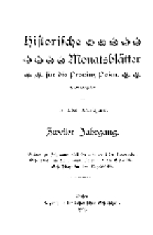 Historische Monatsblätter für die Provinz Posen, Jg. 2, 1901, Nr 1.