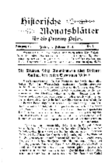 Historische Monatsblätter für die Provinz Posen, Jg. 2, 1901, Nr 2.