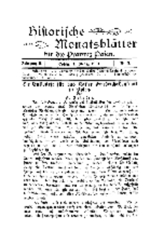 Historische Monatsblätter für die Provinz Posen, Jg. 2, 1901, Nr 3.