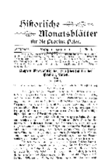 Historische Monatsblätter für die Provinz Posen, Jg. 2, 1901, Nr 4.