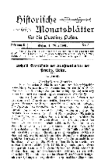 Historische Monatsblätter für die Provinz Posen, Jg. 2, 1901, Nr 5.