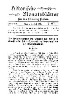 Historische Monatsblätter für die Provinz Posen, Jg. 2, 1901, Nr 7.