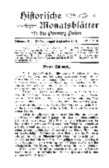 Historische Monatsblätter für die Provinz Posen, Jg. 2, 1901, Nr 8/9.