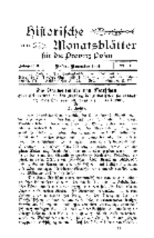 Historische Monatsblätter für die Provinz Posen, Jg. 2, 1901, Nr 11.