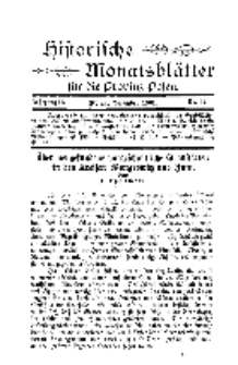 Historische Monatsblätter für die Provinz Posen, Jg. 2, 1901, Nr 12.