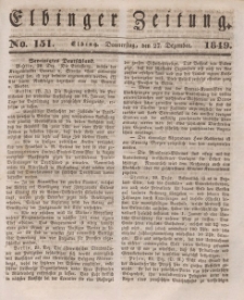 Elbinger Zeitung, No. 151 Donnerstag, 27. Dezember 1849
