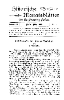 Historische Monatsblätter für die Provinz Posen, Jg. 3, 1902, Nr 3.