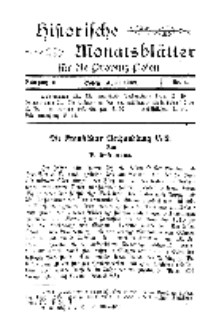 Historische Monatsblätter für die Provinz Posen, Jg. 3, 1902, Nr 4.