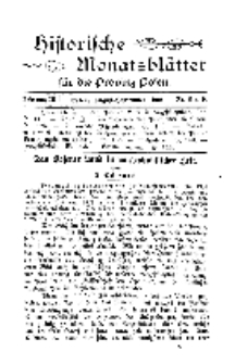 Historische Monatsblätter für die Provinz Posen, Jg. 3, 1902, Nr 8/9.