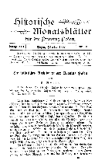 Historische Monatsblätter für die Provinz Posen, Jg. 3, 1902, Nr 10.