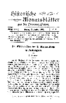 Historische Monatsblätter für die Provinz Posen, Jg. 3, 1902, Nr 11.