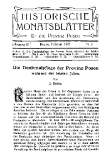 Historische Monatsblätter für die Provinz Posen, Jg. 4, 1903, Nr 2.