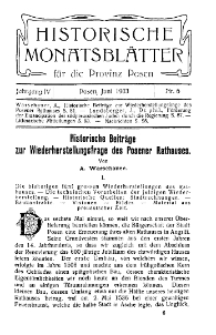 Historische Monatsblätter für die Provinz Posen, Jg. 4, 1903, Nr 6.