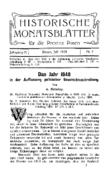 Historische Monatsblätter für die Provinz Posen, Jg. 4, 1903, Nr 7.