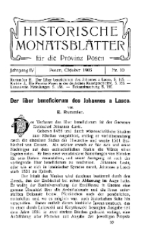 Historische Monatsblätter für die Provinz Posen, Jg. 4, 1903, Nr 10.