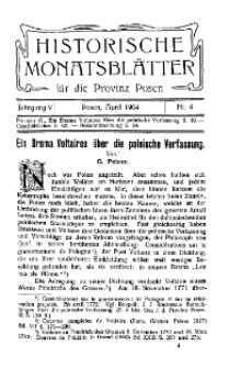 Historische Monatsblätter für die Provinz Posen, Jg. 5, 1904, Nr 4.