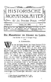 Historische Monatsblätter für die Provinz Posen, Jg. 5, 1904, Nr 7.