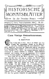 Historische Monatsblätter für die Provinz Posen, Jg. 5, 1904, Nr 8/9.