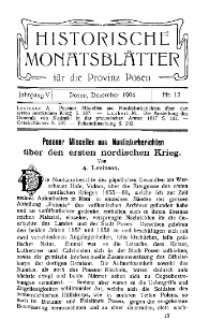 Historische Monatsblätter für die Provinz Posen, Jg. 5, 1904, Nr 12.
