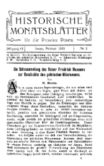 Historische Monatsblätter für die Provinz Posen, Jg. 6, 1905, Nr 2.