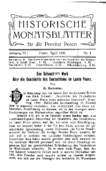 Historische Monatsblätter für die Provinz Posen, Jg. 6, 1905, Nr 4.