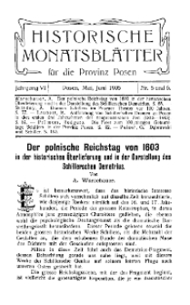 Historische Monatsblätter für die Provinz Posen, Jg. 6, 1905, Nr 5/6.