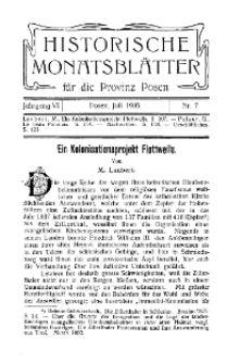 Historische Monatsblätter für die Provinz Posen, Jg. 6, 1905, Nr 7.