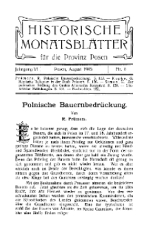 Historische Monatsblätter für die Provinz Posen, Jg. 6, 1905, Nr 8.