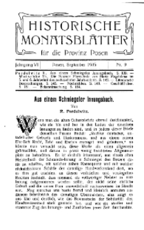Historische Monatsblätter für die Provinz Posen, Jg. 6, 1905, Nr 9.