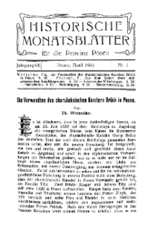 Historische Monatsblätter für die Provinz Posen, Jg. 7, 1906, Nr 4.