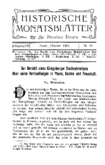 Historische Monatsblätter für die Provinz Posen, Jg. 7, 1906, Nr 19 [właśc. 10].